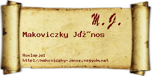 Makoviczky János névjegykártya