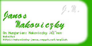 janos makoviczky business card